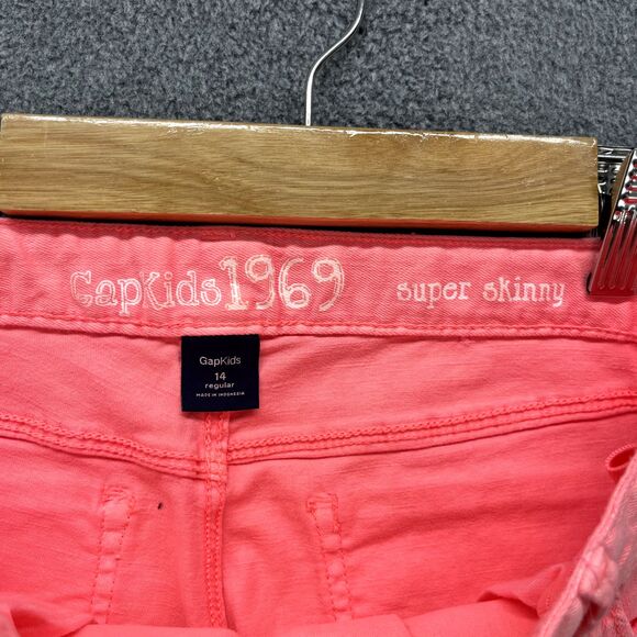 Gap Kids 1969 Jeans Girls 14 Neon Pink Super Skinny Skimmer Stretch adjustable w - Picture 12 of 16